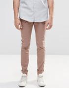 Asos Skinny Chinos In Pale Pink - Ginger Snap