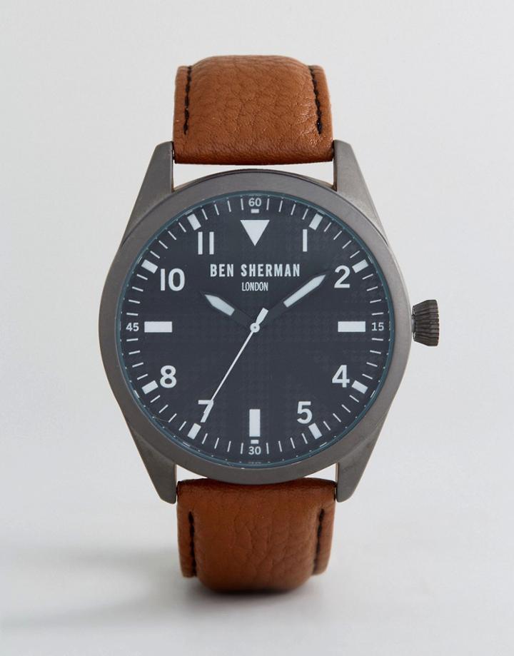 Ben Sherman Wb074br Watch In Brown Leather - Tan