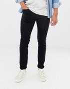 Selected Homme Skinny Fit Stretch Jeans In Black Wash - Black