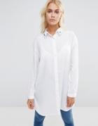 Daisy Street Shirt With Cutie Pie Embroidery - White
