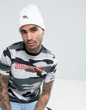 Wasted Paris Loveless Rose Beanie In White - White