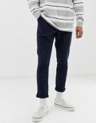 Asos Design Tapered Chinos In Navy - Navy