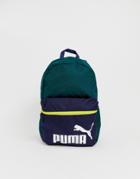 Puma Phase Color Block Backpack In Green - Green