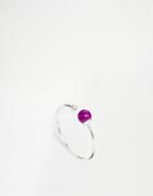 Asos Sterling Silver Fine Open Bead Ring - Silver Plated