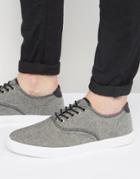 Asos Sneakers In Black Chambray With Black Trims - Black