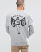 Deus Ex Machina Sweatshirt With Flag Back Print - Gray
