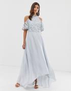 Coast Lyndsey Lace Maxi Dress - Silver