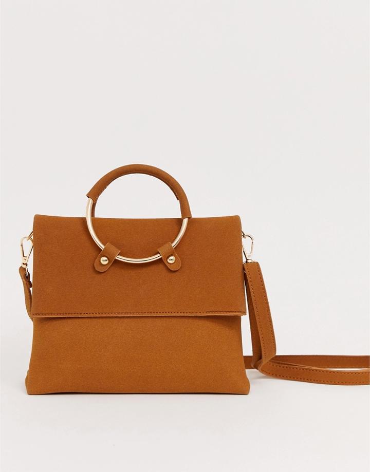 Yoki Fold Over Cross Body Bag - Tan