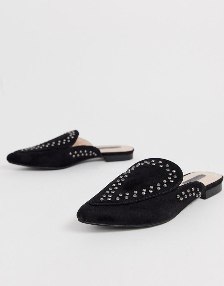 Lost Ink Ida Studded Mule In Black - Black
