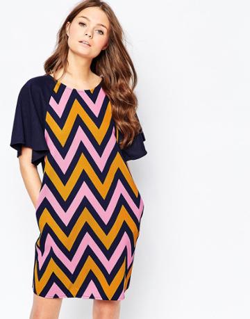 Traffic People Curious Chevron Butterfly Kiss Dress