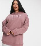 Il Sarto Curve Oversized Hoodie Co-ord In Dusky Violet-purple