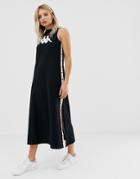 Kappa Midi Dress With Front Logo - Black