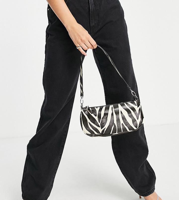 My Accessories London Exclusive 90s Shoulder Bag In Zebra Print-multi