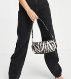 My Accessories London Exclusive 90s Shoulder Bag In Zebra Print-multi