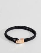 Steve Madden Hook Leather Bracelet - Black