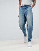 Asos Oversized Jeans In Dark Wash Vintage - Blue