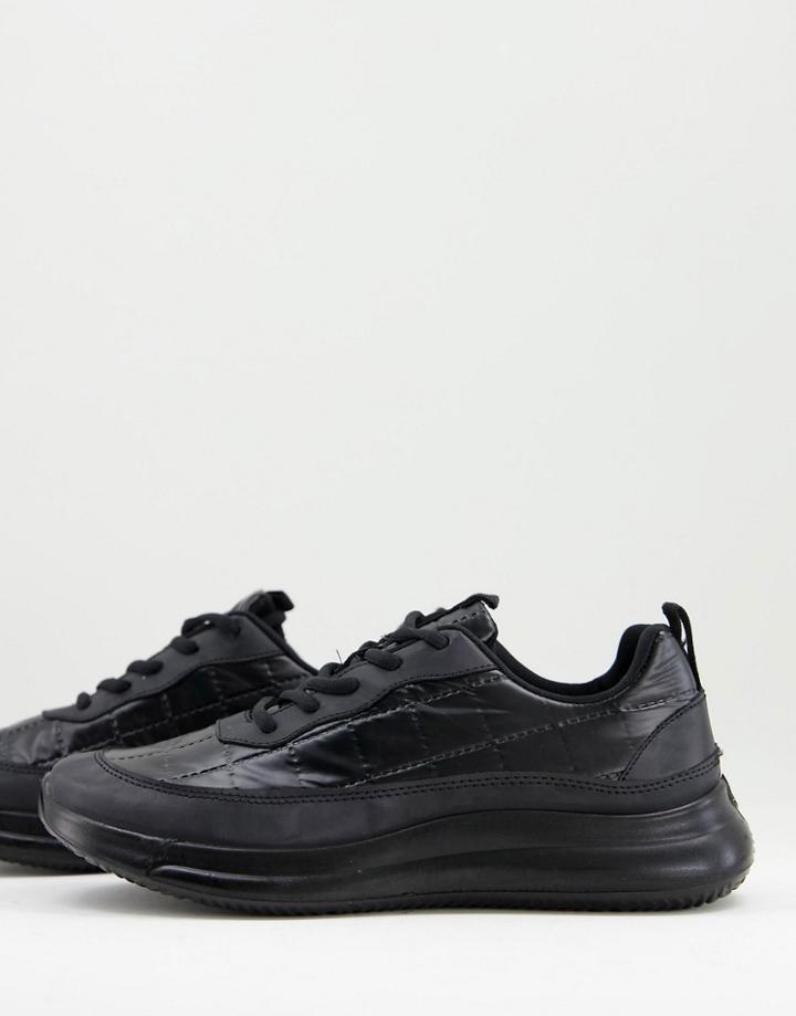 Brave Soul Chunky Sole Padded Sneakers In Black