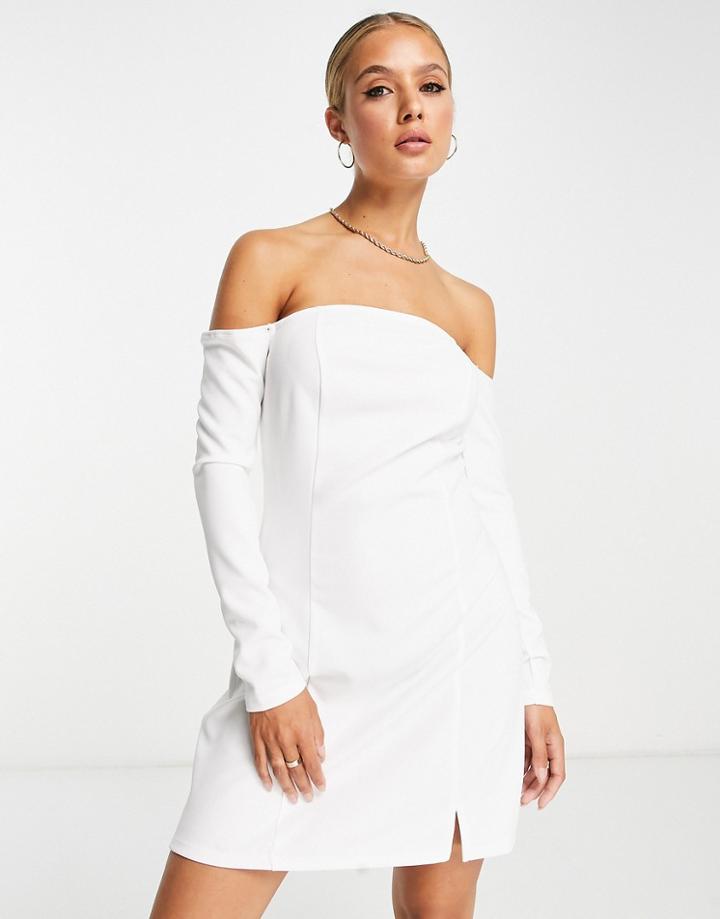 River Island Bardot Mini Shift Dress In White