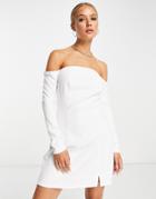 River Island Bardot Mini Shift Dress In White