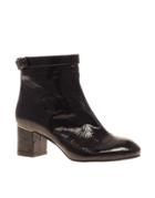 Asos Amelie Sixties Ankle Boot With Button Detail - Black