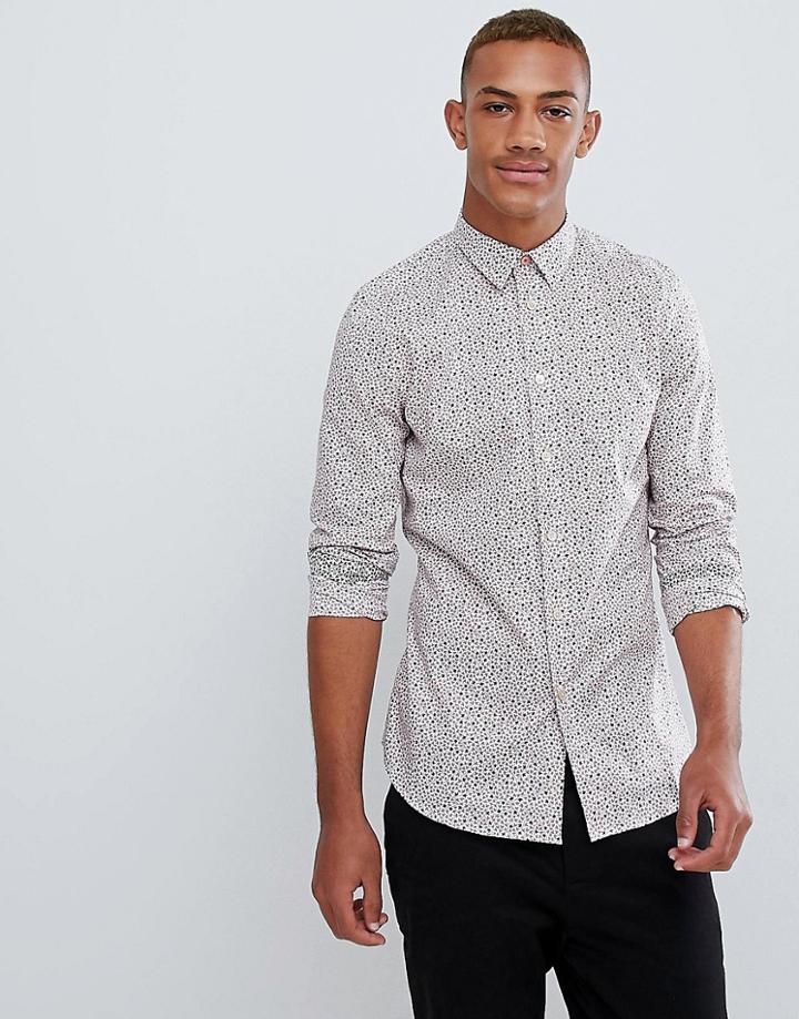 Ps Paul Smith Slim Fit Floral Shirt In Pink