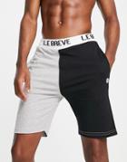 Le Breve Lounge Sweat Shorts In Gray Heather And Black - Part Of A Set