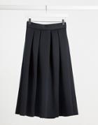 Asos Design Scuba Midi Prom Skirt In Black