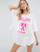 Moschino Logo Long Beach T-shirt - White