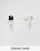 Asos Sterling Silver Festival Bar Earrings - Silver