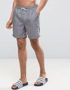 Selected Homme Swim Shorts In Gingham - Navy