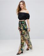 Parisian Tropical Print Maxi Skirt - Multi