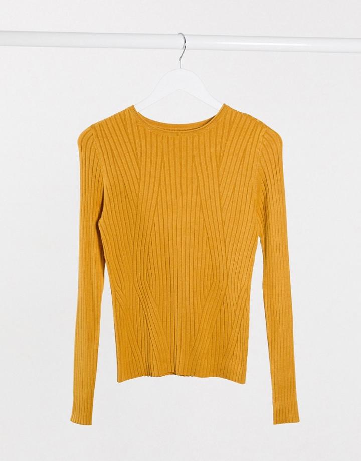 Only Natalia Long Sleeve Knit Top In Red-gold