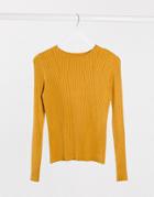Only Natalia Long Sleeve Knit Top In Red-gold