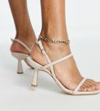 Simply Be Wide Fit Simple Heeled Sandals In Stone-neutral