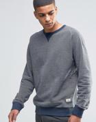 Selected Homme Reverse Looped Raglan Sweat - Blue