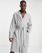 Asos Design Jersey Dressing Gown In Gray Heather-grey