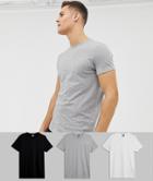 Asos Design 3 Pack T-shirt With Crew Neck Save