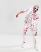 Opposuits Halloween Slim Blood Stain Suit + Tie - White