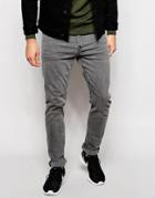 Only & Sons Washed Gray Jeans In Slim Fit - Gray