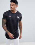 Good For Nothing Muscle T-shirt In Black Pin Stripe - Black