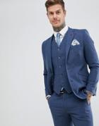 Gianni Feraud Slim Fit Wool Blend Heritage Donnegal Suit Jacket - Navy