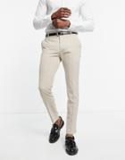 Bolongaro Trevor Skinny Suit Pants In Stone Check-neutral