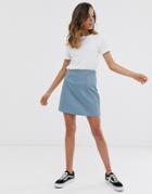 New Look Pu Mini Skirt In Blue - Blue