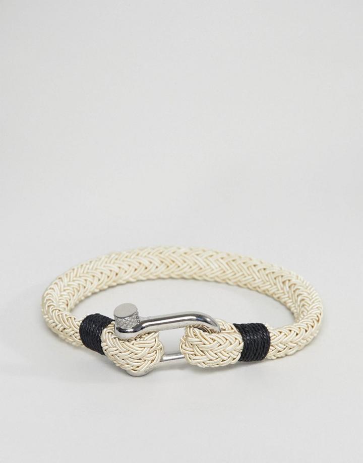 Seven London Woven Bracelet In Cream - White