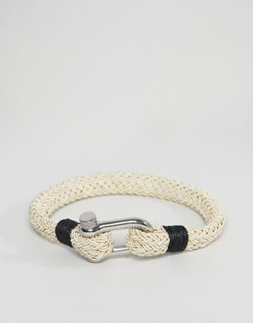 Seven London Woven Bracelet In Cream - White
