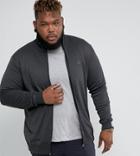 Duke Plus Knitted Track Jacket In Charcoal - Gray