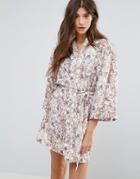 Y.a.s Leaf Print Kimono - Multi