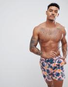 South Beach Swim Shorts With Pineapple Print - Pink