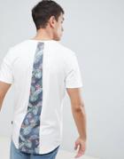 Jack & Jones Originals Longline T-shirt With Cut And Sew Back Panel - White
