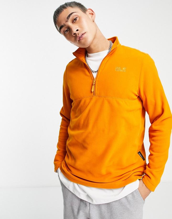 Jack Wolfskin Gecko 1/4 Zip Fleece In Orange